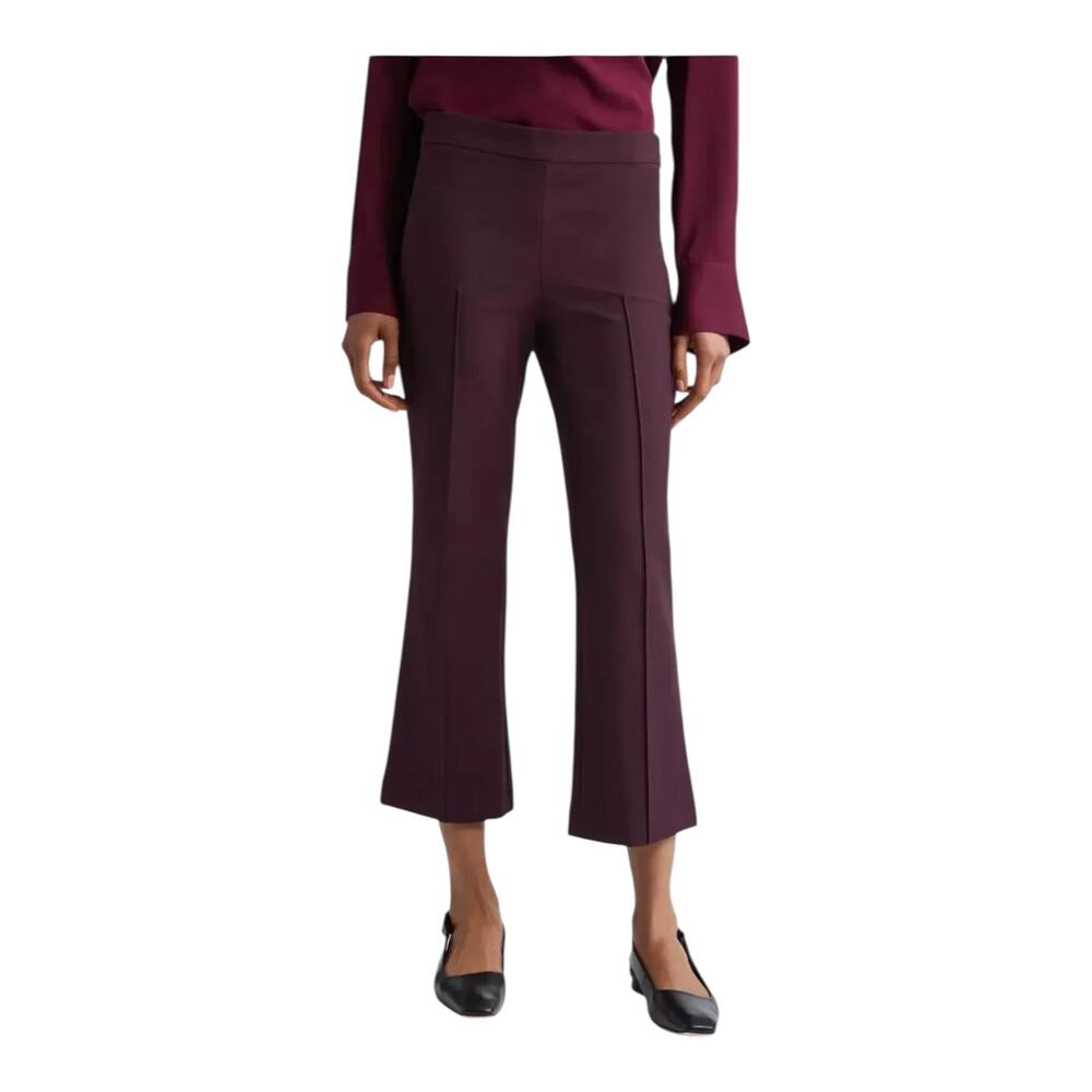 Vince Pants Mid-Rise Pintuck Crop Flare purple size 8